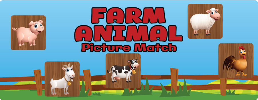 Farm Animal Picture Match Game