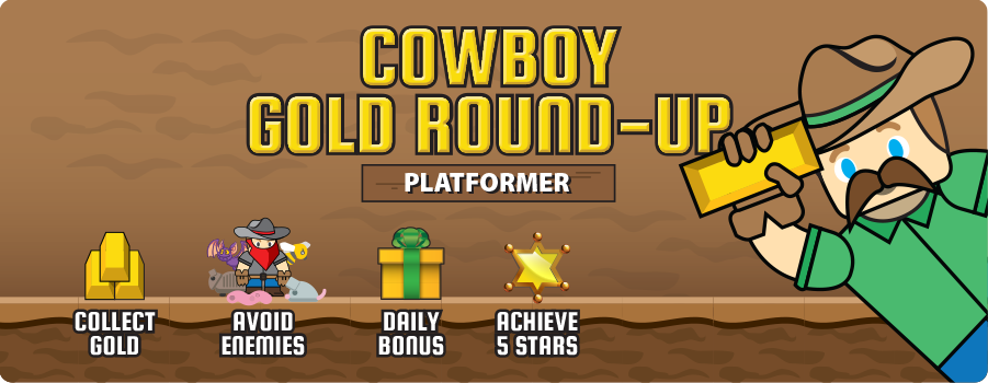 Cowboy Gold Round-Up Platformer Game