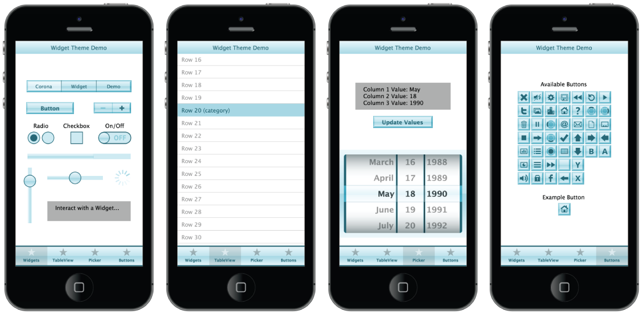 widget theme 3 light blue