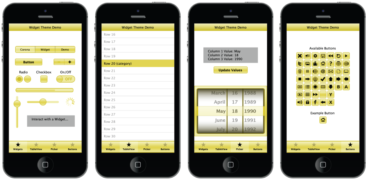 widget theme 2 yellow